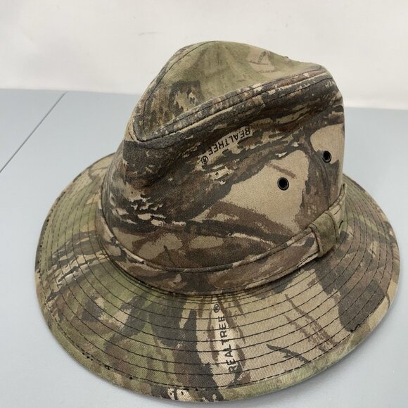 Vintage Kudzu Young An Fedora Realtree Camo Hat Hunting Outdoor S 6 3/4- 6 7/8 - Picture 1 of 13